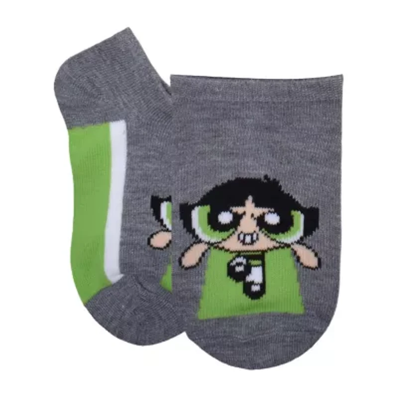 Little & Big Kid Girls 6 Pair Powerpuff No Show Socks