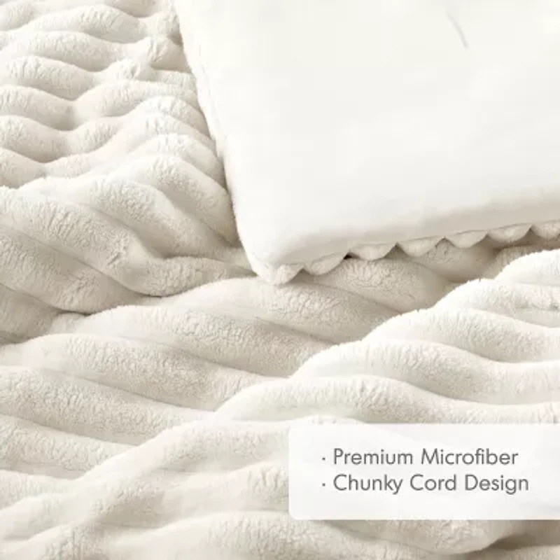 510 Design Avril Fluffy Ribbed Plush Midweight Comforter Set