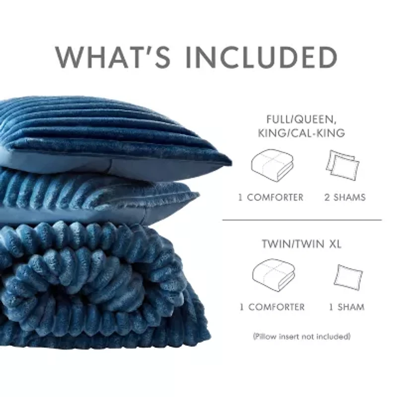 510 Design Avril Fluffy Ribbed Plush Midweight Comforter Set