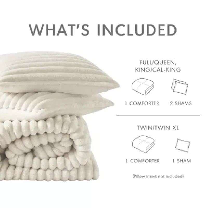 510 Design Avril Fluffy Ribbed Plush Midweight Comforter Set