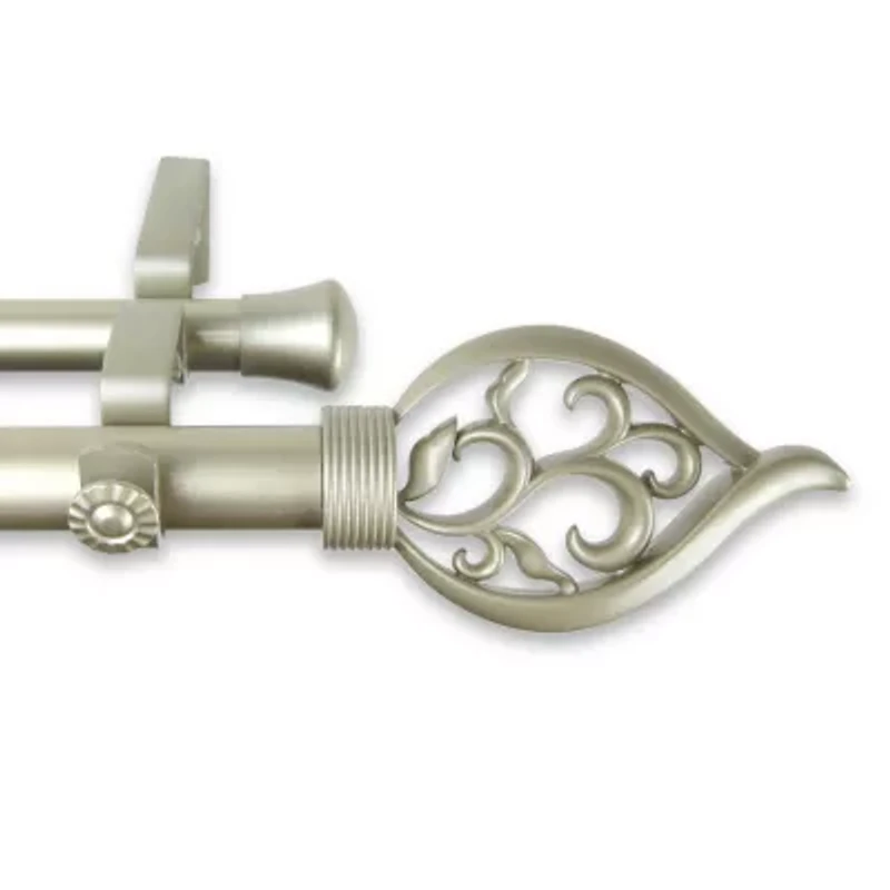 Rod Desyne Flora 1" Adjustable Double Curtain