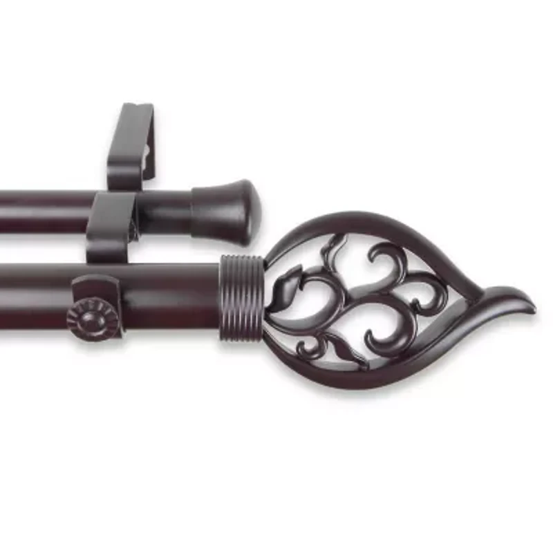 Rod Desyne Flora 1" Adjustable Double Curtain