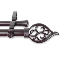 Rod Desyne Flora 1" Adjustable Double Curtain
