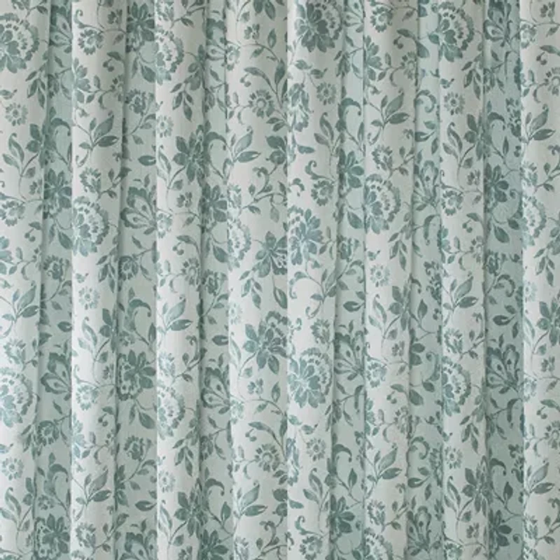 Regal Home Regency Watercolor Floral Rod Pocket Light-Filtering Single Curtain Panel