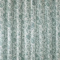 Regal Home Regency Watercolor Floral Rod Pocket Light-Filtering Single Curtain Panel