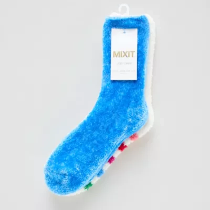 Mixit Cozy Chenille Womens 2 Pair Crew Socks