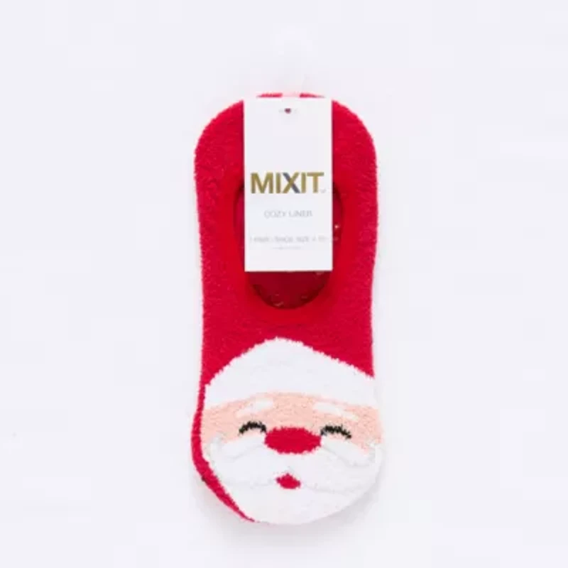 Mixit Holiday Cozy Womens 1 Pair Liner Socks