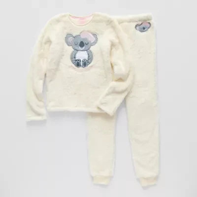 Little & Big Kid Girls Crew Neck Long Sleeve 2-pc. Pajama Sets