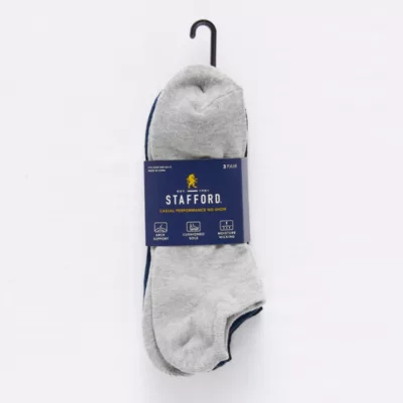 Stafford Casual Performance Mens 3 Pair No Show Socks