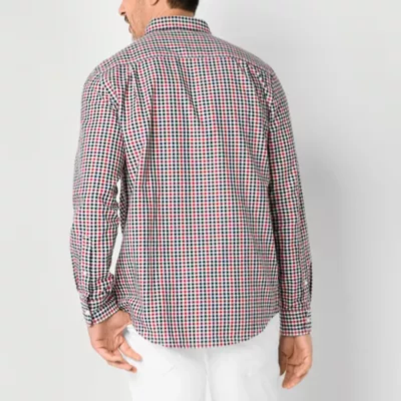 St. John's Bay Performance Oxford Mens Long Sleeve Classic Fit Button-Down Shirt