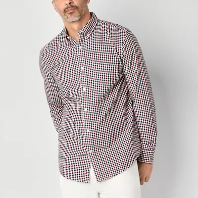 St. John's Bay Performance Oxford Mens Long Sleeve Classic Fit Button-Down Shirt