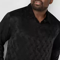 Shaquille O'Neal XLG Mens Long Sleeve Classic Fit Big and Tall Button-Down Shirt