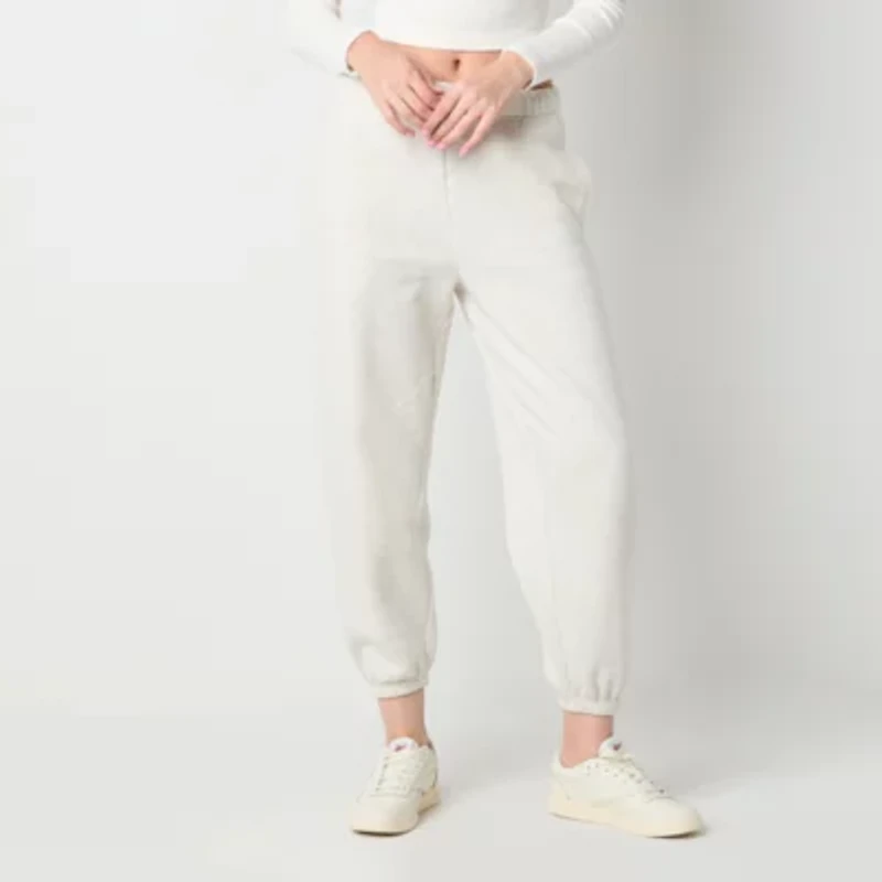 Arizona Womens Cinched Juniors Fleece Jogger Pant
