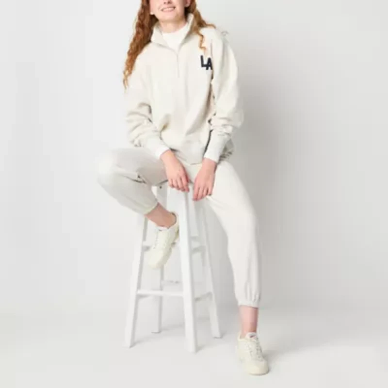 Arizona Womens Cinched Juniors Fleece Jogger Pant