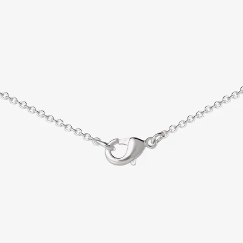 Unisex Adult Crystal Pure Silver Over Brass 18 Inch Pendant Necklace