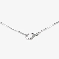 Unisex Adult Crystal Pure Silver Over Brass 18 Inch Pendant Necklace