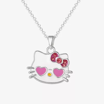 Unisex Adult Crystal Pure Silver Over Brass 18 Inch Pendant Necklace