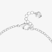 Disney Classics Ohana Unisex Adult Pure Silver Over Brass 7 Inch Solid Cable Lilo & Stitch Chain Bracelet
