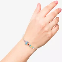 Disney Classics Ohana Unisex Adult Pure Silver Over Brass 7 Inch Solid Cable Lilo & Stitch Chain Bracelet