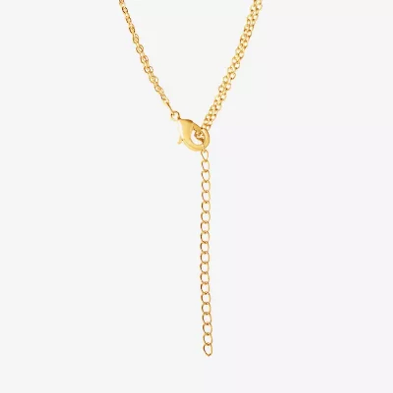 Disney Classics Pineapple Unisex Adult Blue Crystal 18K Gold Over Brass 15 Inch Pendant Necklace