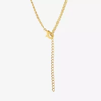 Disney Classics Pineapple Unisex Adult Blue Crystal 18K Gold Over Brass 15 Inch Pendant Necklace