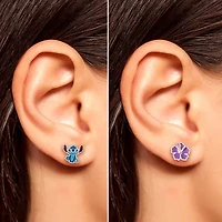 Disney Classics Unisex Adult Crystal Flower Lilo & Stitch 2 Pair Earring Set