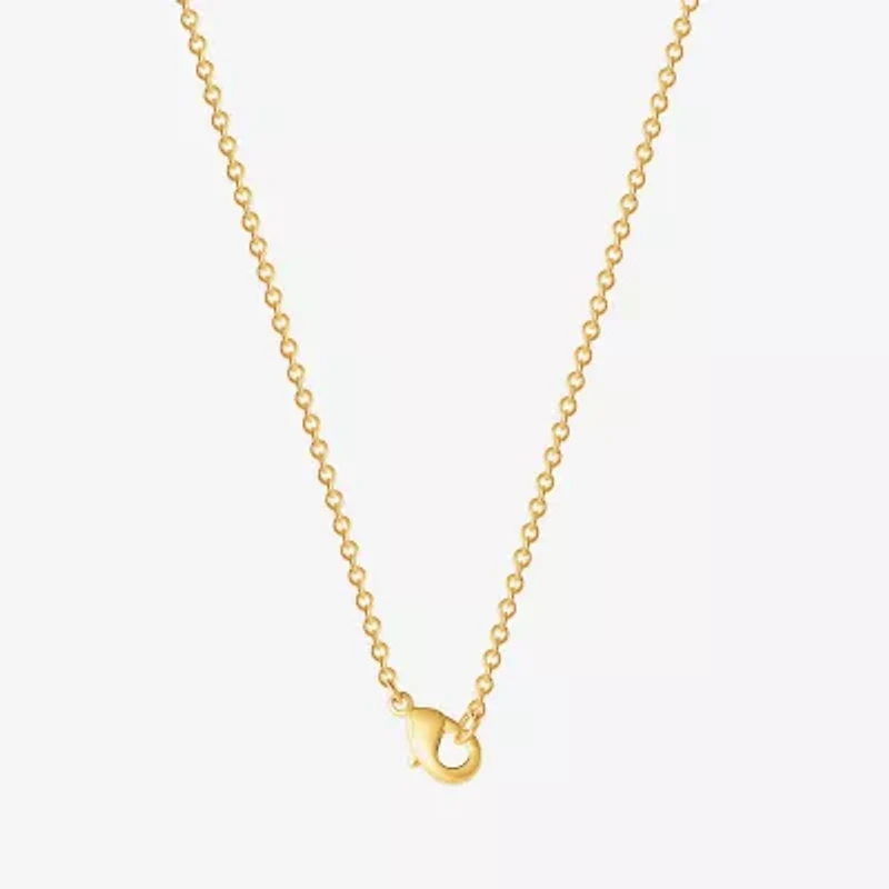 Unisex Adult Pink Crystal 18K Gold Over Brass Inch Pendant Necklace