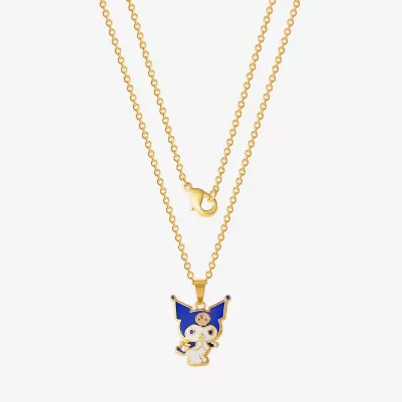 Unisex Adult Pink Crystal 18K Gold Over Brass Inch Pendant Necklace