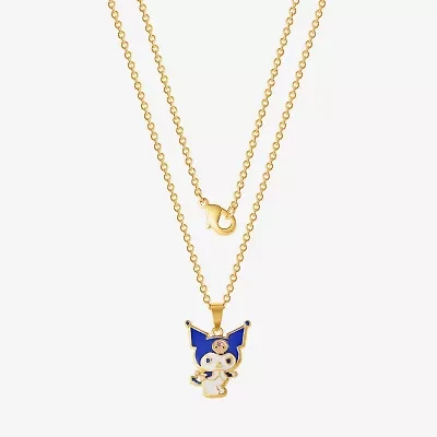Unisex Adult Pink Crystal 18K Gold Over Brass Inch Pendant Necklace