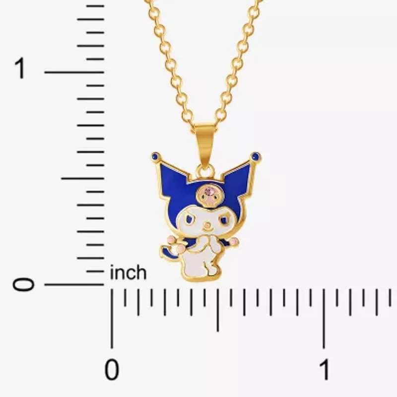 Unisex Adult Pink Crystal 18K Gold Over Brass Inch Pendant Necklace