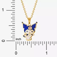 Unisex Adult Pink Crystal 18K Gold Over Brass Inch Pendant Necklace