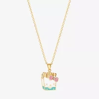 Unisex Adult Pink Crystal 18K Gold Over Brass 16 Inch Pendant Necklace