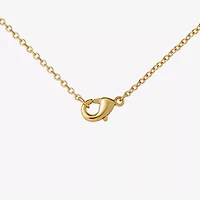 Unisex Adult Crystal 18K Gold Over Brass 18 Inch Pendant Necklace