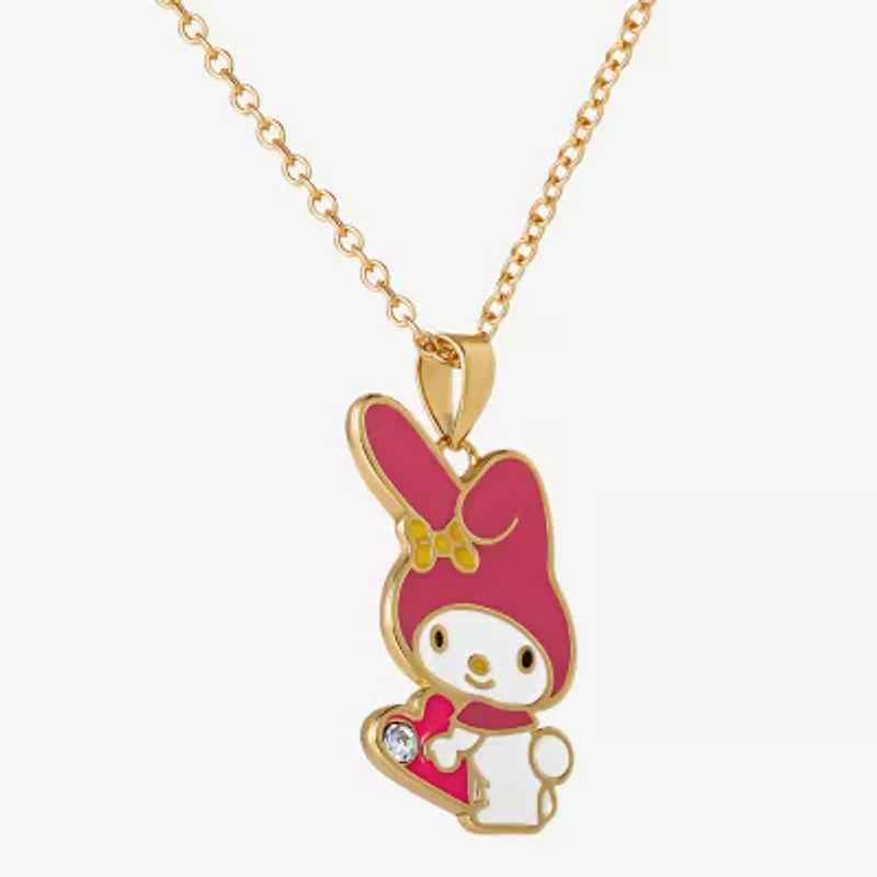 Unisex Adult Crystal 18K Gold Over Brass 18 Inch Pendant Necklace
