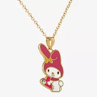 Unisex Adult Crystal 18K Gold Over Brass 18 Inch Pendant Necklace