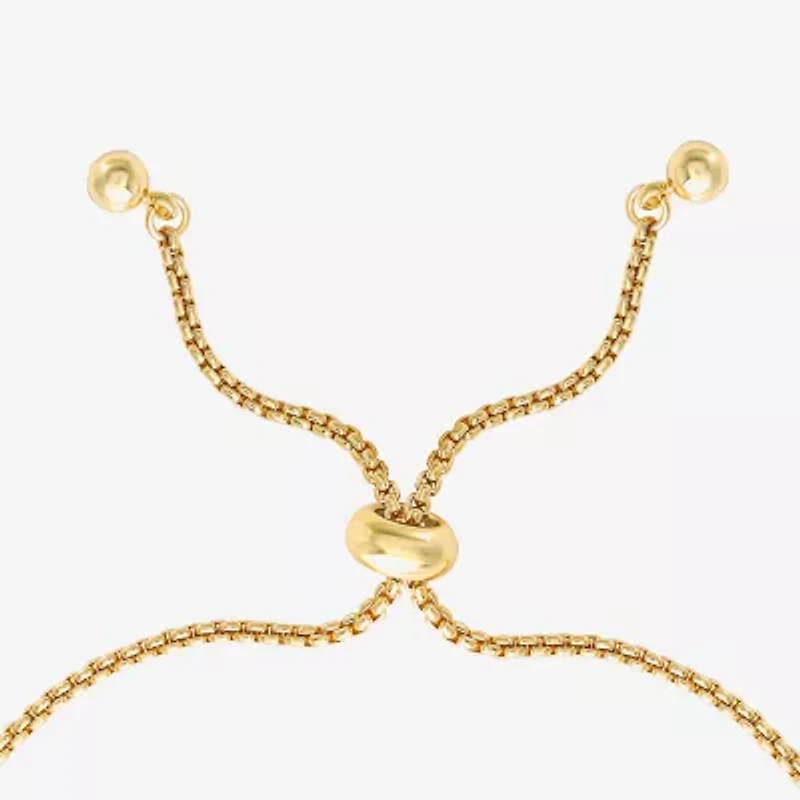Disney Classics Unisex Adult Crystal 18K Gold Over Brass Mickey Mouse Bolo Bracelet