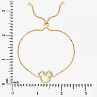Disney Classics Unisex Adult Crystal 18K Gold Over Brass Mickey Mouse Bolo Bracelet