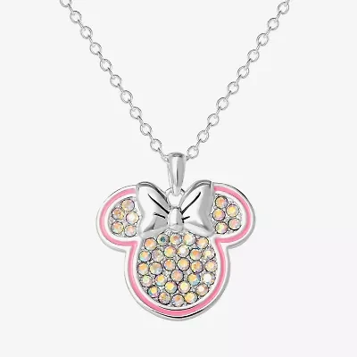 Disney Classics Unisex Adult Crystal Pure Silver Over Brass Inch Pendant Necklace