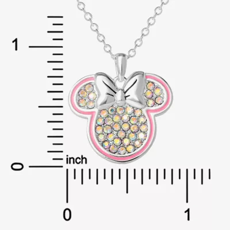 Disney Classics Unisex Adult Crystal Pure Silver Over Brass Inch Pendant Necklace