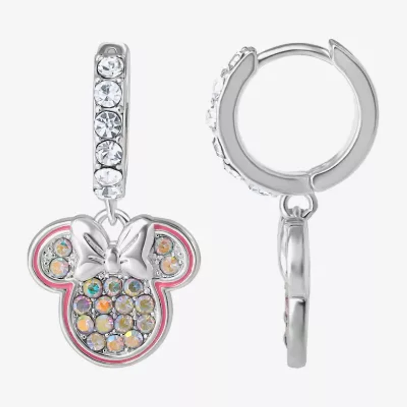 Disney Classics Unisex Adult Crystal 24.2mm Minnie Mouse Hoop Earrings