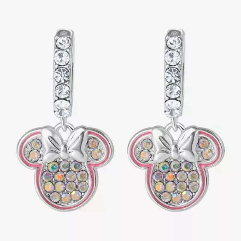 Disney Classics Unisex Adult Crystal 24.2mm Minnie Mouse Hoop Earrings