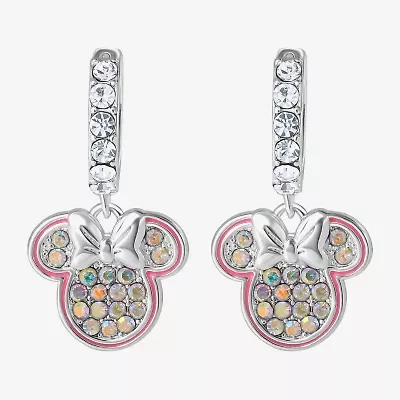 Disney Classics Unisex Adult Crystal 24.2mm Minnie Mouse Hoop Earrings