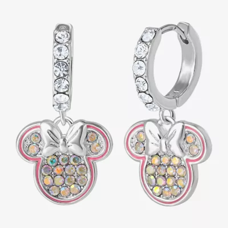 Disney Classics Unisex Adult Crystal 24.2mm Minnie Mouse Hoop Earrings