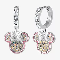 Disney Classics Unisex Adult Crystal 24.2mm Minnie Mouse Hoop Earrings