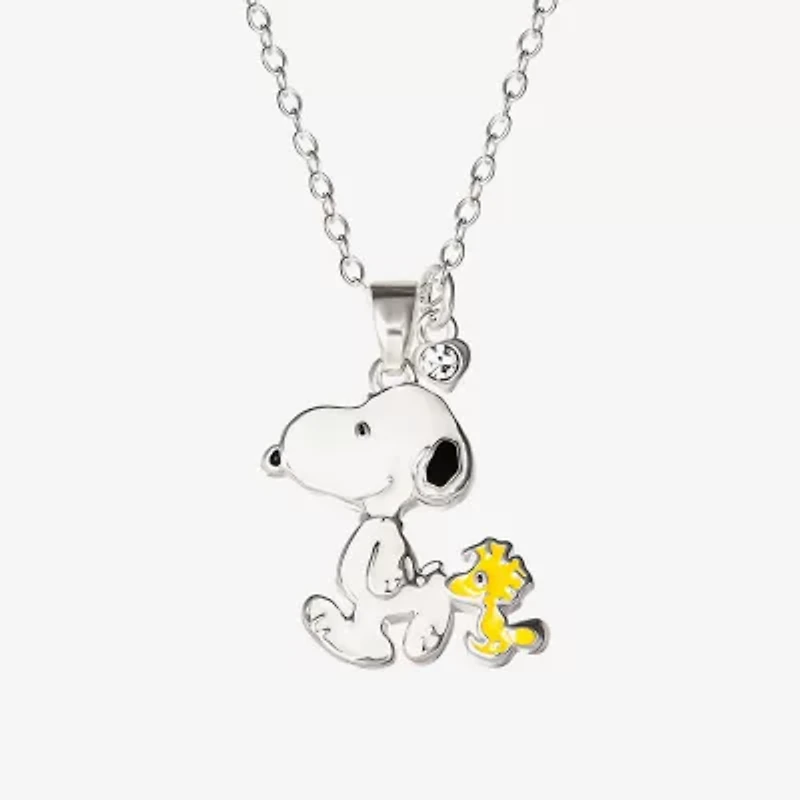 Disney Classics Unisex Adult Crystal Pure Silver Over Brass 16 Inch Pendant Necklace