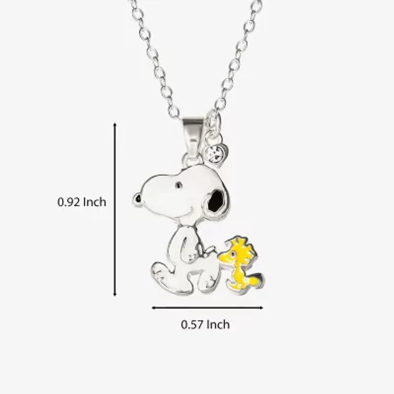 Disney Classics Unisex Adult Crystal Pure Silver Over Brass 16 Inch Pendant Necklace