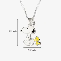 Disney Classics Unisex Adult Crystal Pure Silver Over Brass 16 Inch Pendant Necklace