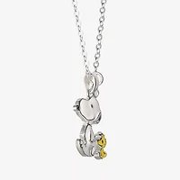 Disney Classics Unisex Adult Crystal Pure Silver Over Brass 16 Inch Pendant Necklace