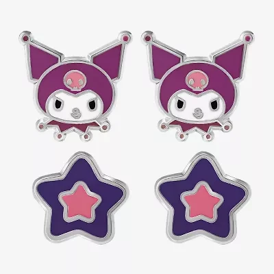 Unisex Adult Star Hello Kitty Kuromi 2 Pair Earring Set