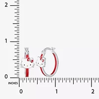 Unisex Adult Crystal 21.5mm Hello Kitty Hoop Earrings